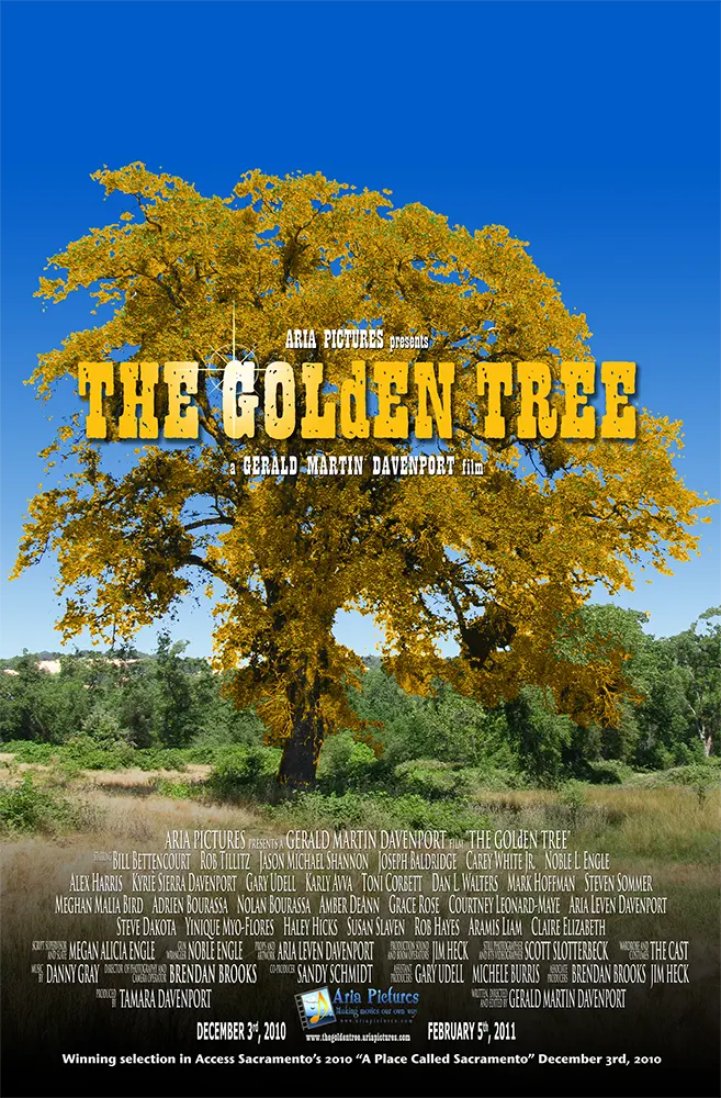 THE GOLdEN TREE Movie poster. A tree in a field with cast and crew credits.