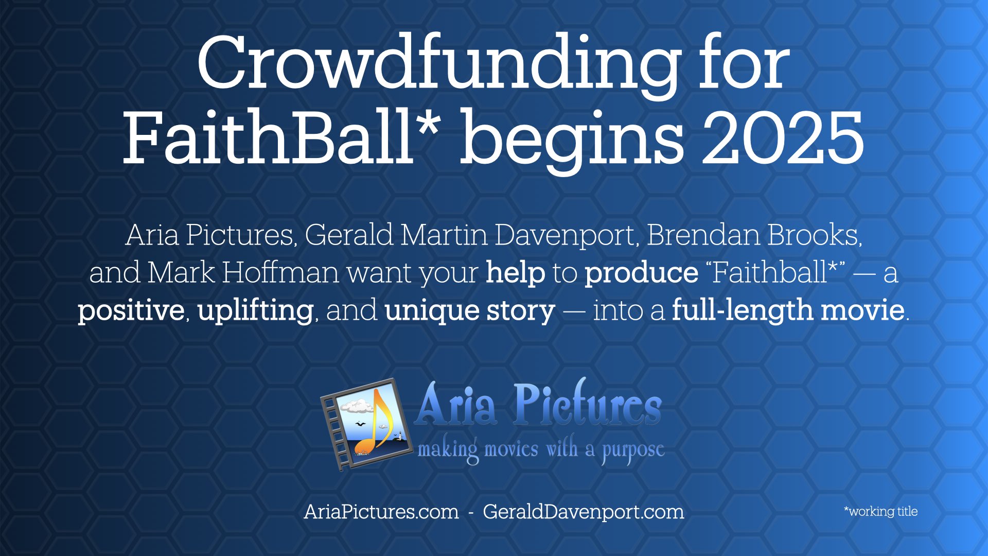 Crowdfunding begins.