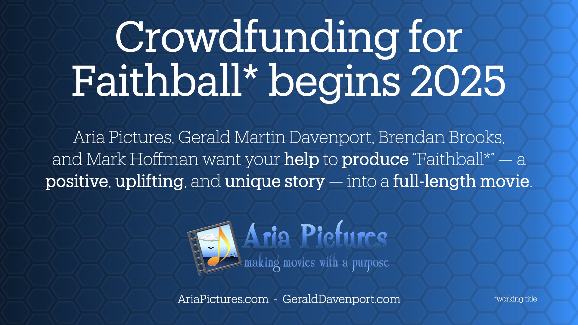 Crowdfunding begins.