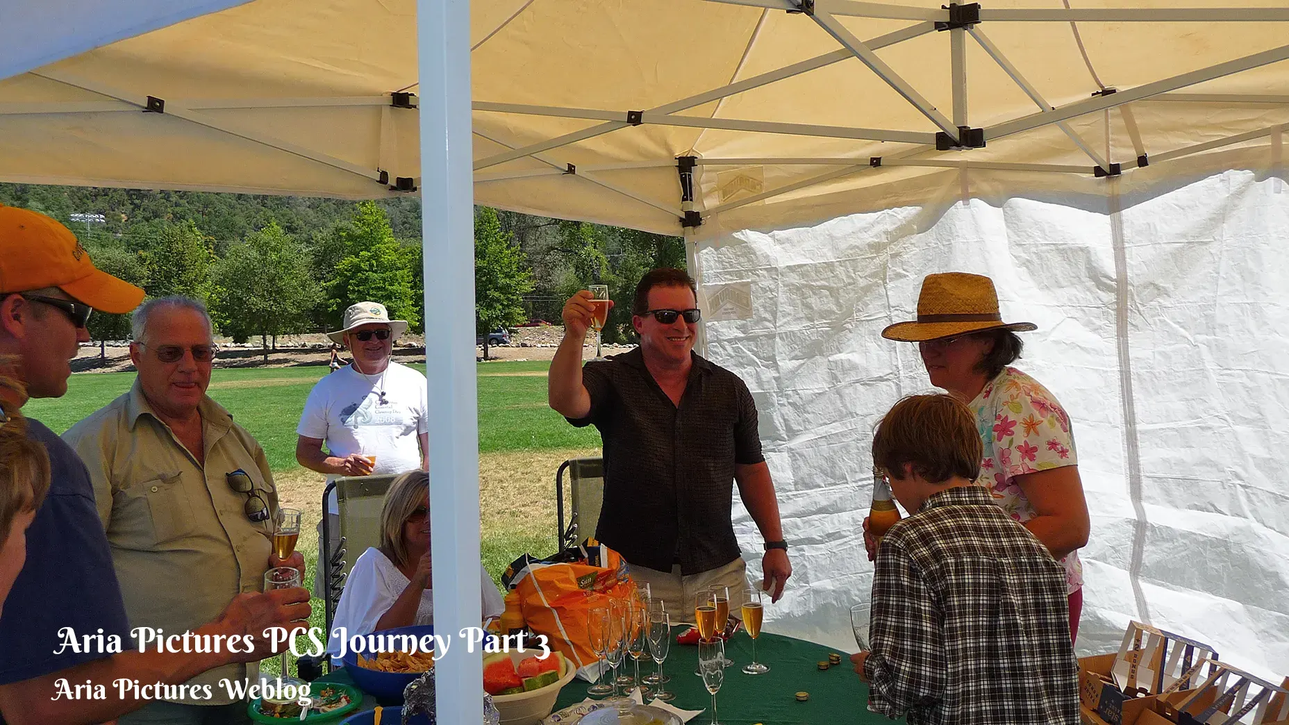 Gary Udell Toasting the Cast & Crew of THE GOLdEN TREE on production wrap.