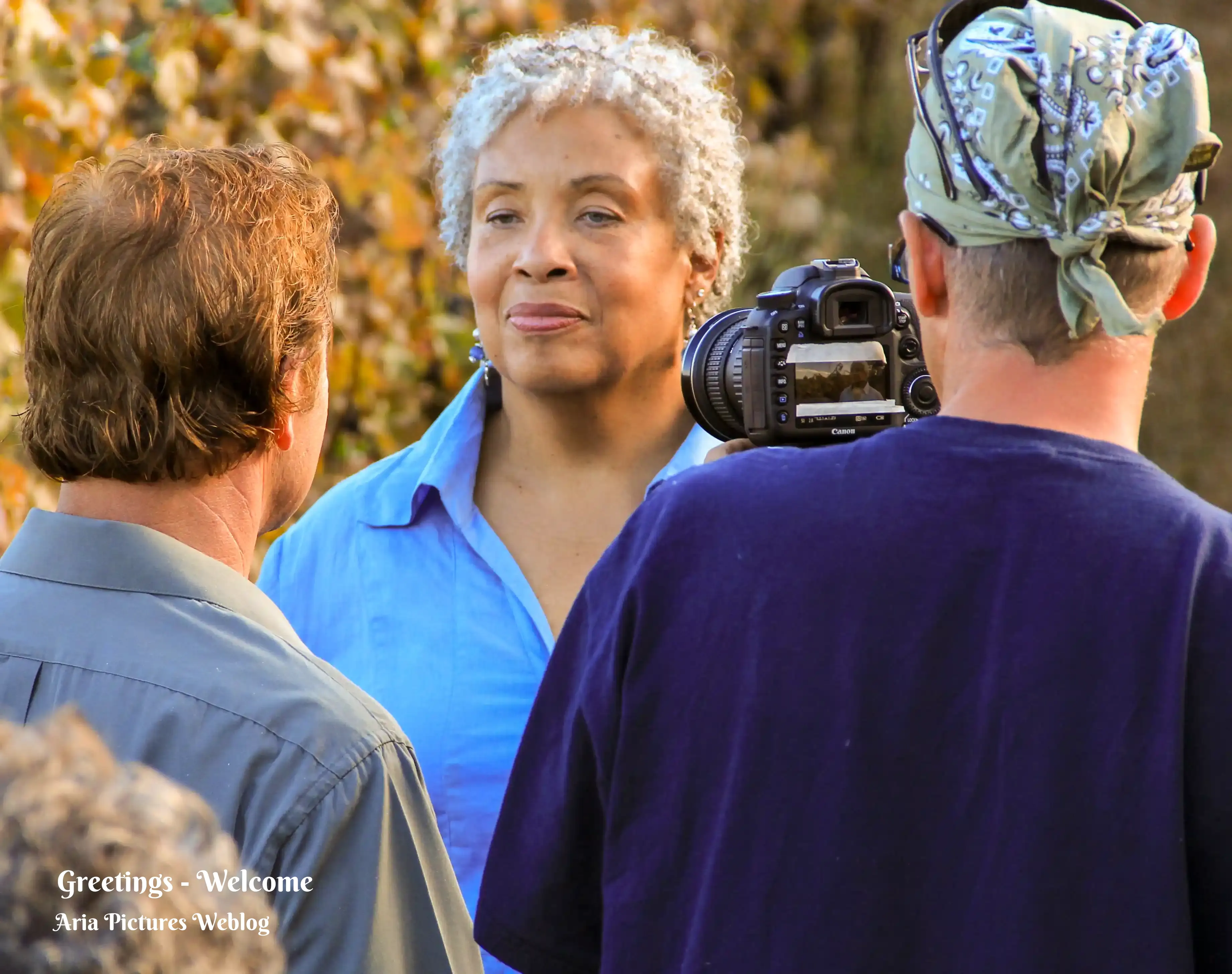 On set of Petite Chardonnay at Lucchesi Vineyard & Winery. Michael Klemp, Cynthia Gatlin, and Brendan Brooks.