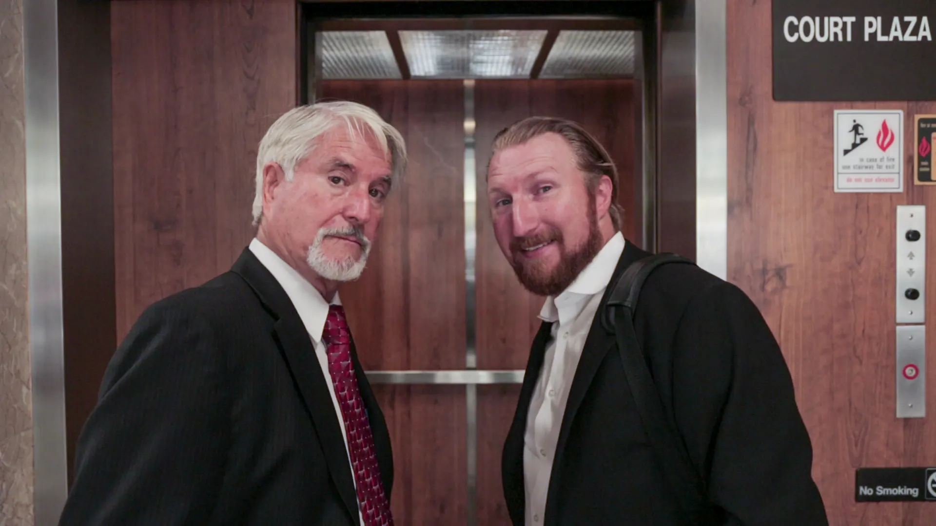 The Elevator – Mark Hoffman and Austin Jansma waiting for the elevator.